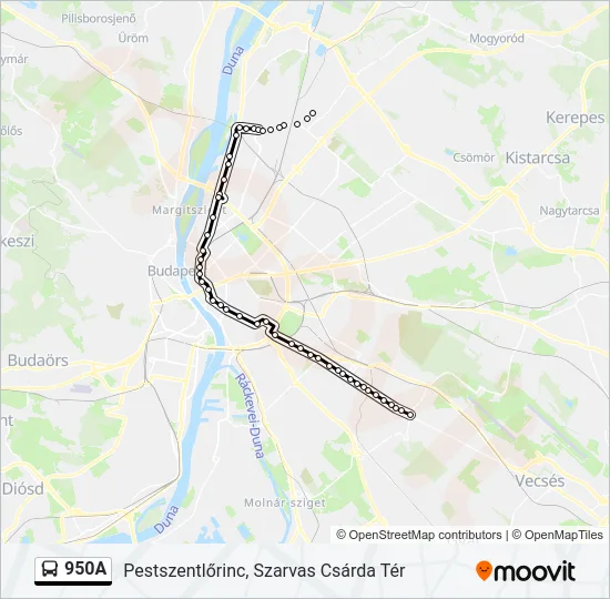 950A Bus Line Map