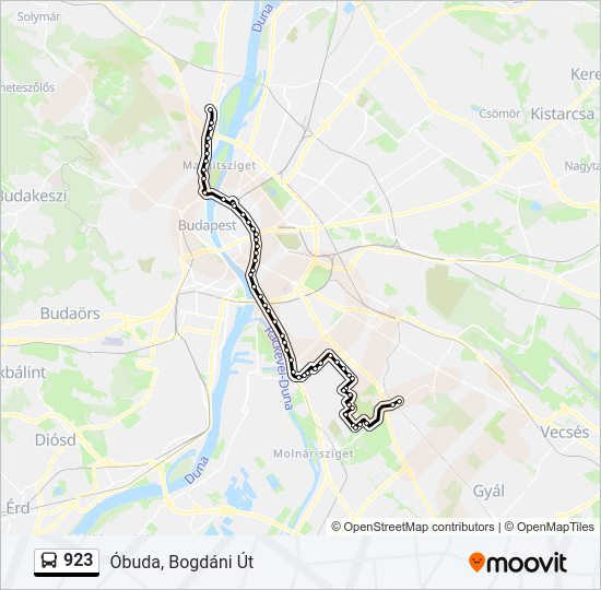923 bus Line Map