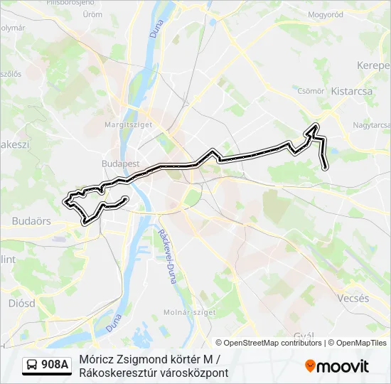 908A Bus Line Map