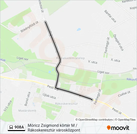 908A Bus Line Map