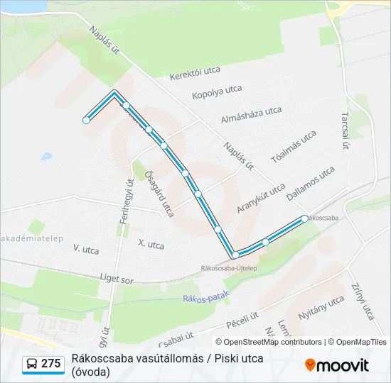 275 Bus Line Map