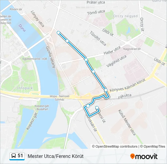 51 Bus Line Map