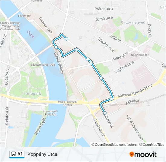 51 Bus Line Map