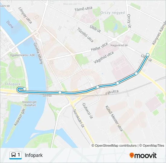 1 Bus Line Map