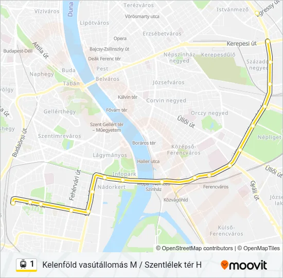 1 Light Rail Line Map