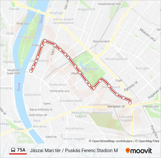 75A Bus Line Map