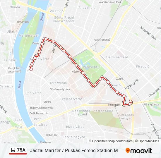 75A Bus Line Map