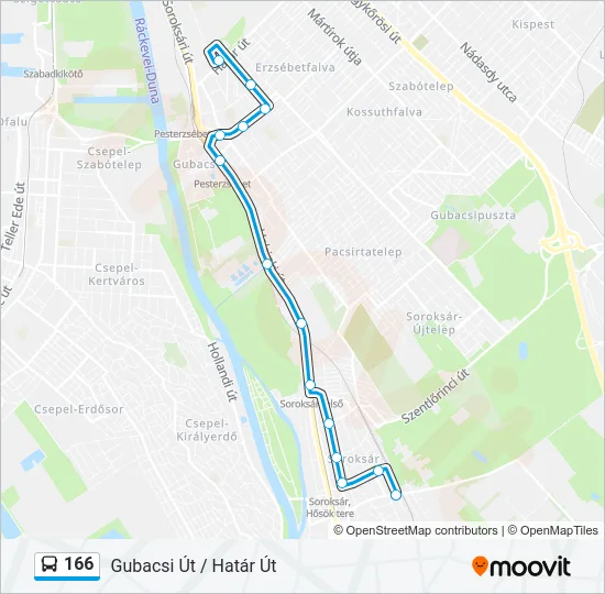166 Bus Line Map