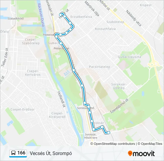 166 Bus Line Map