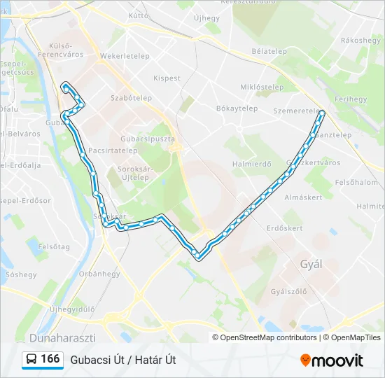 166 Bus Line Map