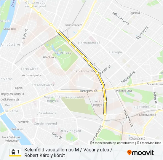 1 Light Rail Line Map