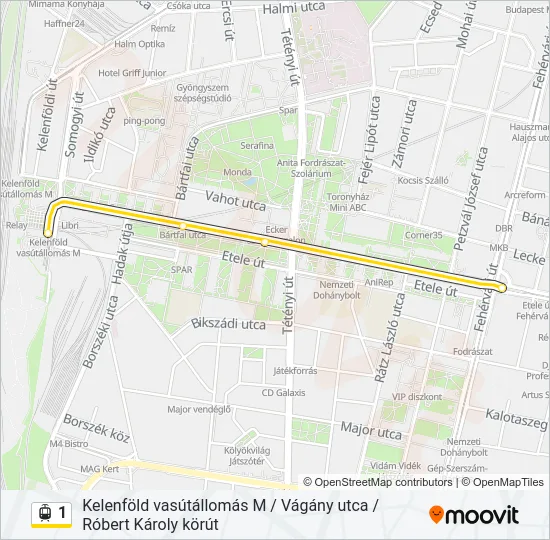 1 Light Rail Line Map