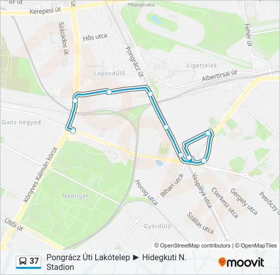 37 Bus Line Map
