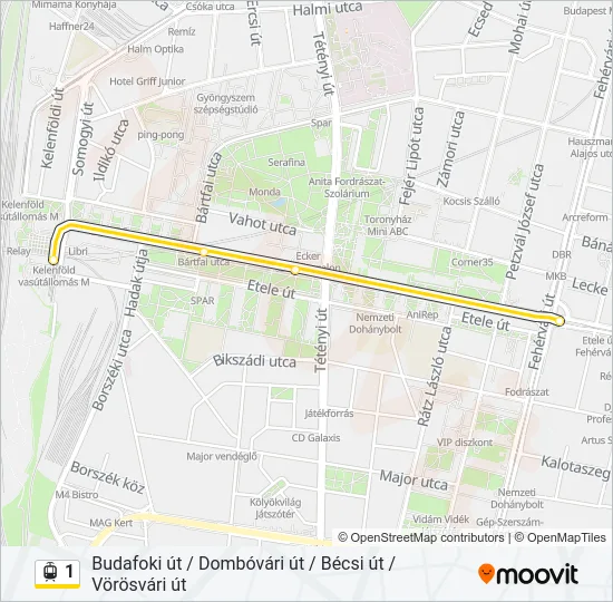 1 Light Rail Line Map