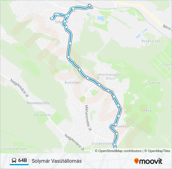 64B Bus Line Map