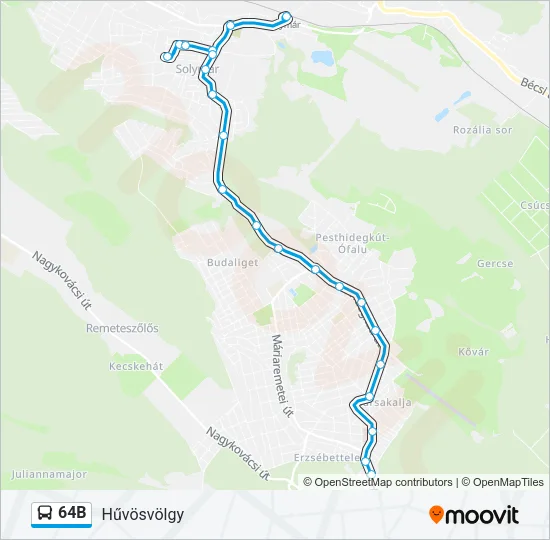 64B Bus Line Map