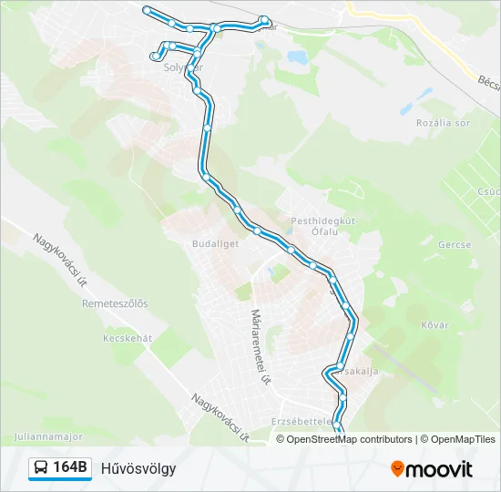 164B Bus Line Map