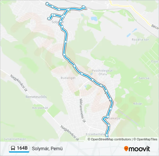 164B Bus Line Map