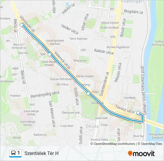 1 Bus Line Map