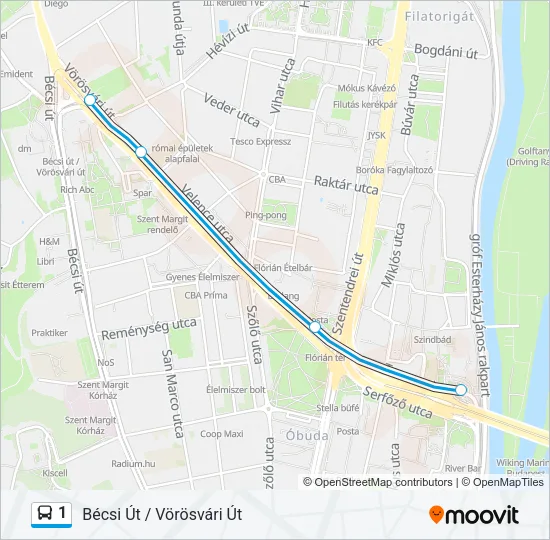 1 Bus Line Map