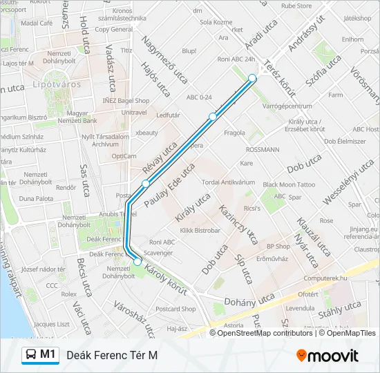 M1 Bus Line Map
