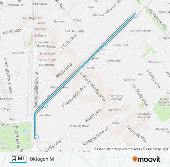 M1 Bus Line Map