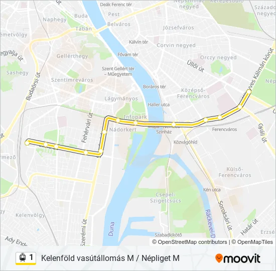 1 Light Rail Line Map