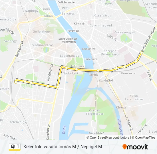 1 Light Rail Line Map
