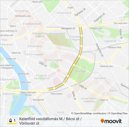 1 Light Rail Line Map