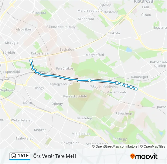161E Bus Line Map