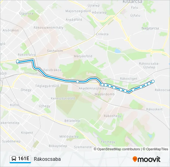 161E Bus Line Map