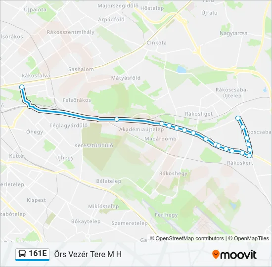 161E Bus Line Map