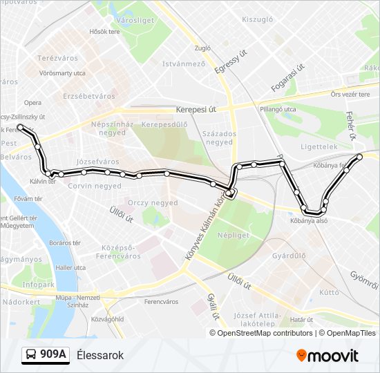 909A bus Line Map