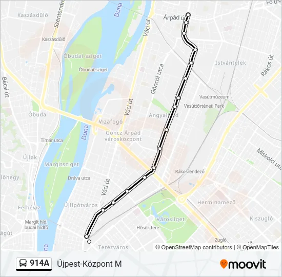 914A Bus Line Map