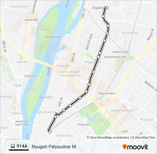 914A Bus Line Map