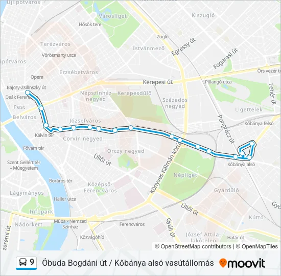9 Bus Line Map