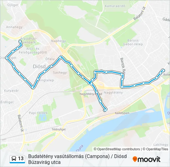 13 Bus Line Map