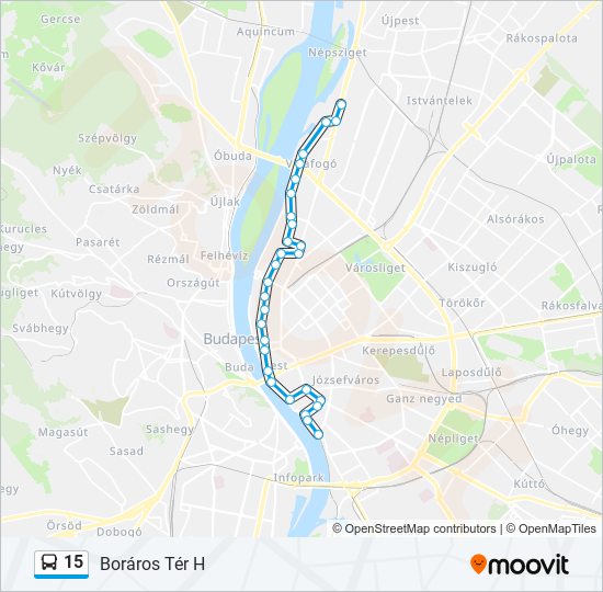 15 autóbusz Vonal Térkép