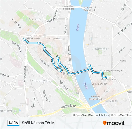 16 Bus Line Map