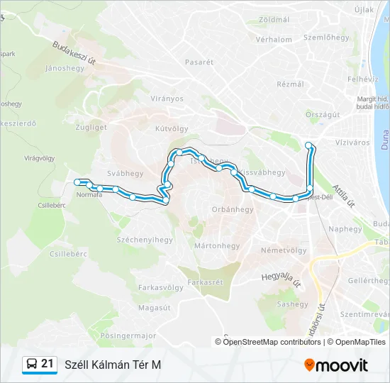 21 Bus Line Map
