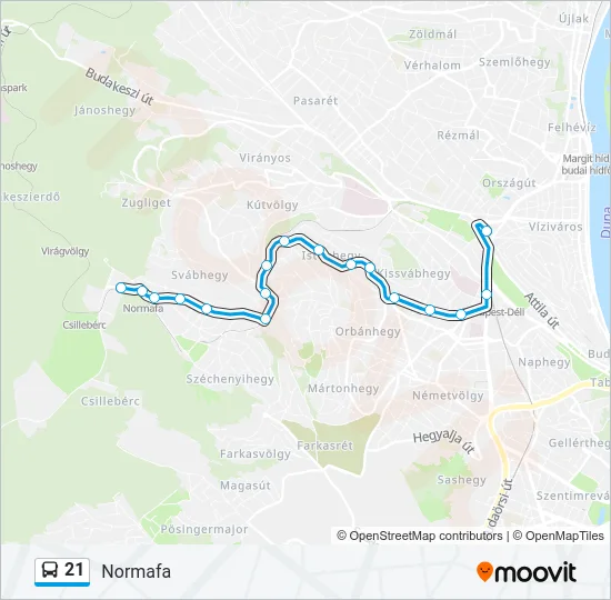 21 Bus Line Map