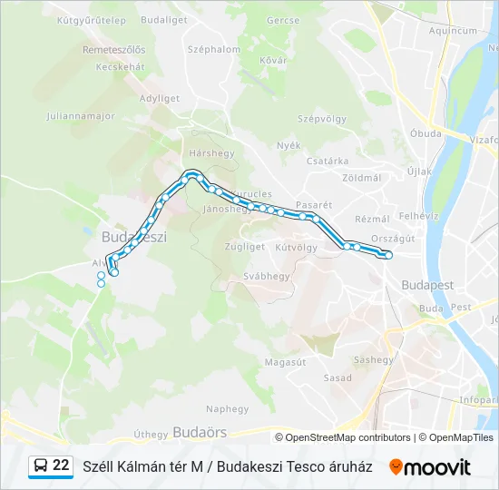 22 Bus Line Map