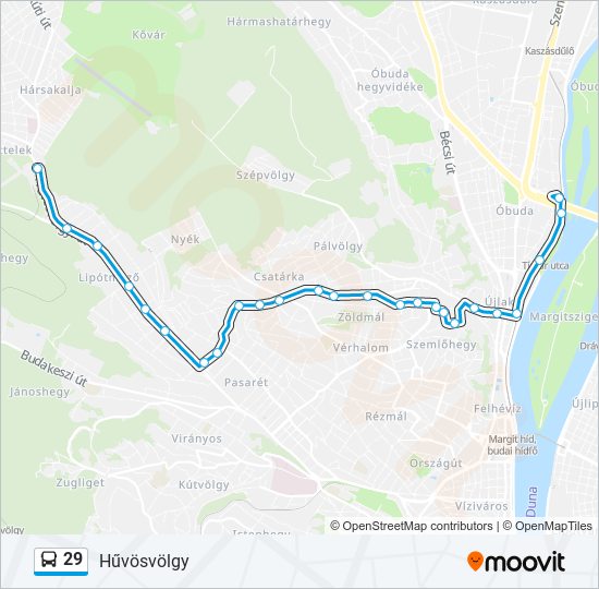 29 bus Line Map