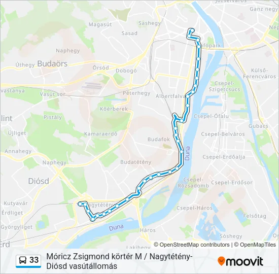 33 Bus Line Map