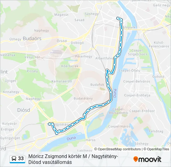 33 Bus Line Map