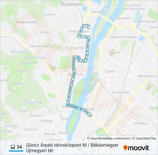 34 Bus Line Map