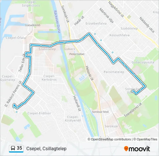35 Bus Line Map