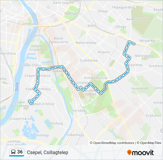36 Bus Line Map