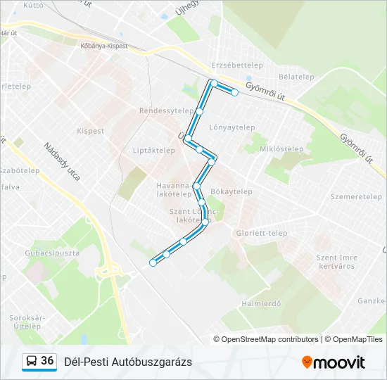 36 Bus Line Map