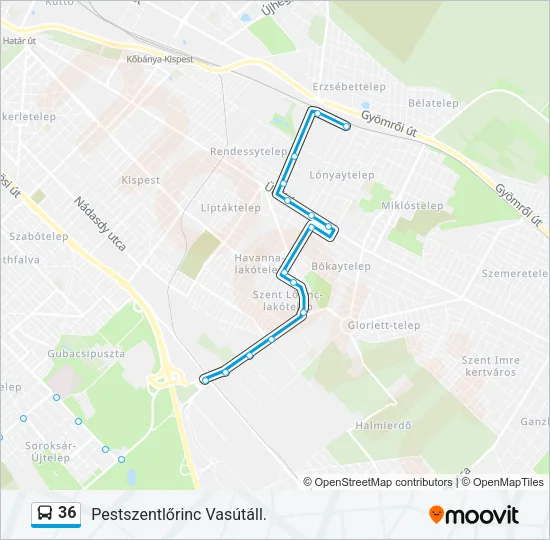 36 Bus Line Map